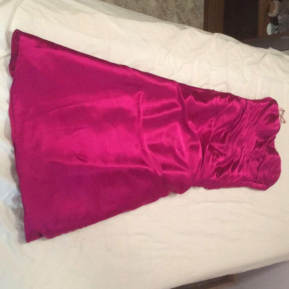 Hot fuchsia mermaid prom dress